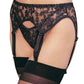 Leg Avenue Lace Garter Belt with Thong - Black - Plus Size/Queen - 2 Piece