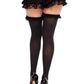 Leg Avenue Lace Garter Sheer Striped Thigh Highs with Satin Bow Accent