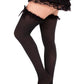 Leg Avenue Lace Garter Sheer Striped Thigh Highs with Satin Bow Accent