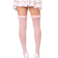 Leg Avenue Lace Garter Sheer Striped Thigh Highs with Satin Bow Accent