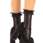 Leg Avenue Lace Ruffle Nylon Anklet with Mini Bow and Heart Accents - Black - One Size