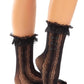 Leg Avenue Lace Ruffle Nylon Anklet with Mini Bow and Heart Accents