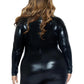 Leg Avenue Lame Zipper Front Cat Suit