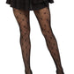Leg Avenue Love Struck Heart Net Tights - Black - One Size