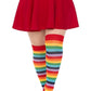Spandex Acrylic Rainbow Striped Thigh Highs - 1x-2x