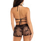 Leg Avenue Mary Jane Wrap Around Bra Top and Boy Shorts