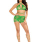 Leg Avenue Mary Jane Wrap Around Bra Top and Boy Shorts