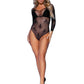 Leg Avenue Micro Net Snap Crotch Skull Bodysuit
