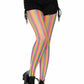 Leg Avenue Neon Rainbow Striped Fishnet Pantyhose