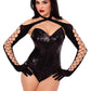 Leg Avenue Net and Opaque Cross-Over Halter Gloved Shrug