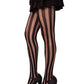 Leg Avenue Net and Opaque Striped Tights - Black - One Size