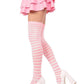 Leg Avenue Nylon Stocking with Stripe - Light Pink/White - One Size