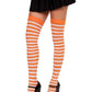 Leg Avenue Nylon Stocking with Stripe - Orange/White - One Size