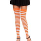 Leg Avenue Nylon Stocking with Stripe - Orange/White - One Size