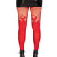 Leg Avenue Opaque Flame Tights with Fishnet Top