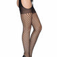Leg Avenue Oval Net Suspender Hose with Opaque Top