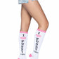 Leg Avenue Pussycat Knee Highs - Pink/White - One Size