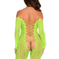 Leg Avenue Python Net Crotchless Footless Lingerie Jumpsuit with Faux Lace Up Detail