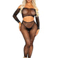 Leg Avenue Rhinestone Fishnet Crop Top and Footless Tights