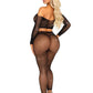 Leg Avenue Rhinestone Fishnet Crop Top and Footless Tights