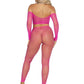 Leg Avenue Rhinestone Fishnet Crop Top and Footless Tights