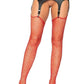 Leg Avenue Rhinestone Fishnet Stockings - Red - One Size