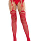 Leg Avenue Rhinestone Lace Top Fishnet Stockings with Attached Garter Belt