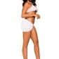 Leg Avenue Rhinestone Mesh Bra Top with Ring Accent, G-String Panty and Matching Sarong