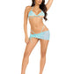 Leg Avenue Rhinestone Mesh Wrap Around Bra Top, G-String Panty, and Ruched Tie Sarong (3 Piece) - Small/Medium - Baby