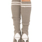 Leg Avenue Ribbed Stirrup Leg Warmers with Athletic Stripe