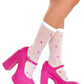 Leg Avenue Rosette Jacquard Spandex Sheer Anklets - Multicolor - One Size