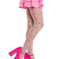 Leg Avenue Rosette Jacquard Spandex Sheer Tights - Multicolor - One Size