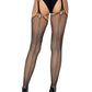 Leg Avenue Scale Net Suspender Hose - Black - One Size
