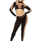 Leg Avenue Seamless Asymmetrical Cut Out Crop Top and Footless Tights
