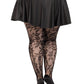 Leg Avenue Seamless Chantilly Floral Lace Tights - 1x-2x