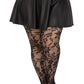 Leg Avenue Seamless Chantilly Floral Lace Tights - 1x-2x