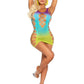 Leg Avenue Seamless Ombre Faux Lace Up Mini Dress - Ocean