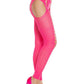 Leg Avenue Seamless Opaque Cut-Out Footless Suspender Hose - Neon Pink - One Size