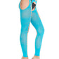 Leg Avenue Seamless Opaque Cut-Out Footless Suspender Hose - Turquoise - One Size