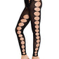 Leg Avenue Seamless Opaque Cut-Out Footless Tights - Black - One Size