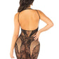 Leg Avenue Seamless Rhinestone Lace and Net Keyhole Body Con Dress