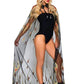 Leg Avenue Sheer Glitter Flame Devil Cape and Devil Horns