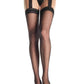 Leg Avenue Sheer Thigh High with Lace Garter Belt - Black - Plus Size/Queen - 2pc