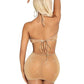 Leg Avenue Shimmer Sheer Lurex Rhinestone Keyhole Halter Dress