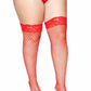 Leg Avenue Spandex Industrial Net Thigh Highs with Stay Up Silicone Lace Top - 1x-2x