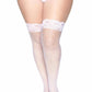 Leg Avenue Spandex Industrial Net Thigh Highs with Stay Up Silicone Lace Top