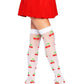 Leg Avenue Spandex Sheer Polka Dot Cherry Thigh Highs - Red/White - One Size