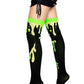 Leg Avenue Splatter Thigh Highs - Green/Red - One Size