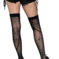Leg Avenue Stiched Up Fishnet Thigh High - Black - One Size