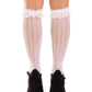 Leg Avenue Sweetheart Knit Knee Highs with Lace Ruffle Cuff